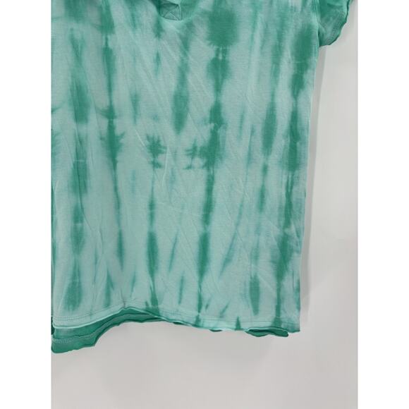 Calvin Klein T Shirt Womens Medium Blue Green Tie Dye Short Sleeves V Neck - Picture 5 of 16